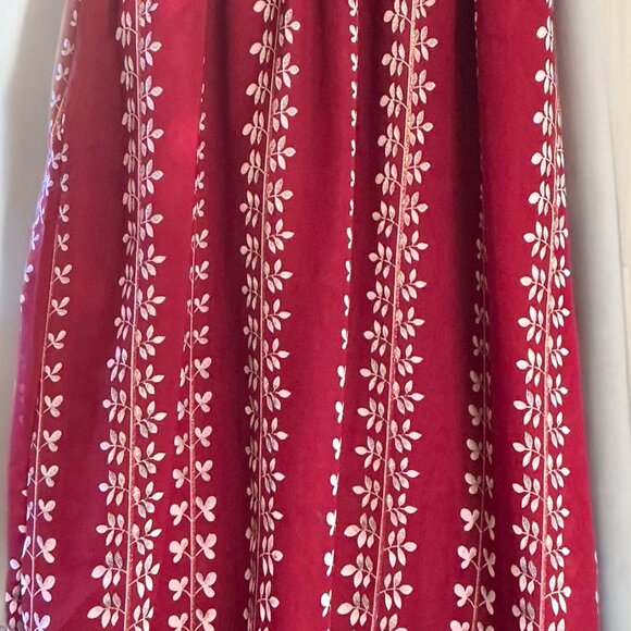 Red Maxi Dress w/ Vine Design - Picture 2 of 3